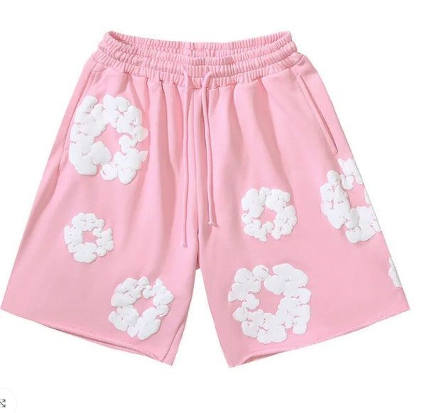 pink denim tears shorts