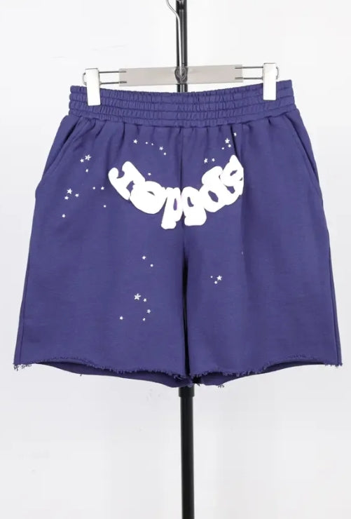 blue sp5der shorts