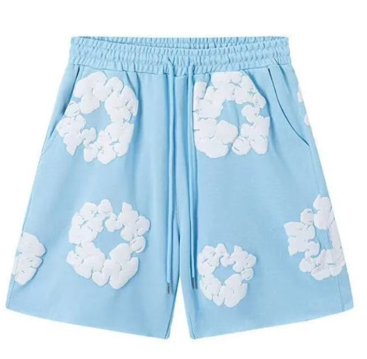 blue denim tears shorts